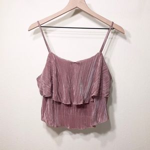 Timing Blush Pink Cropped Woven Top